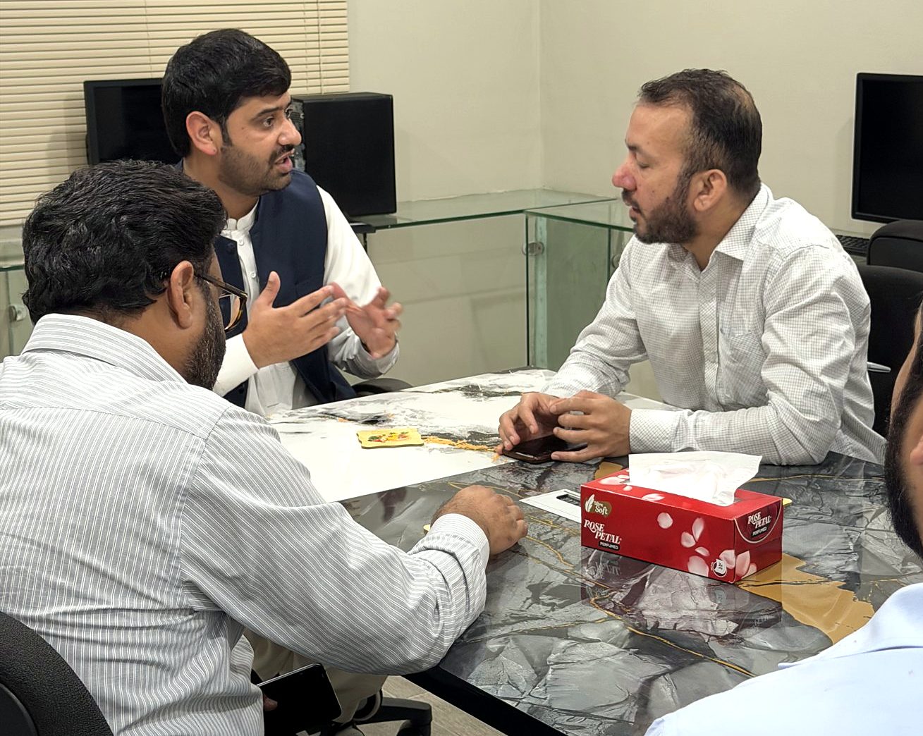 MetaPi team planning a project together